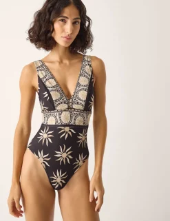 Tanya Sun Print Plunge Swimsuit
