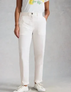 Tapered Ankle Grazer Chinos with Linen