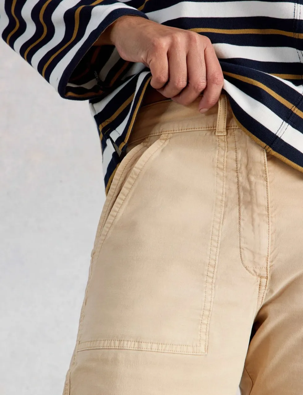 Tapered Ankle Grazer Chinos with Linen