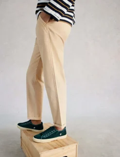 Tapered Ankle Grazer Chinos with Linen