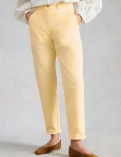 Tapered Ankle Grazer Chinos with Linen