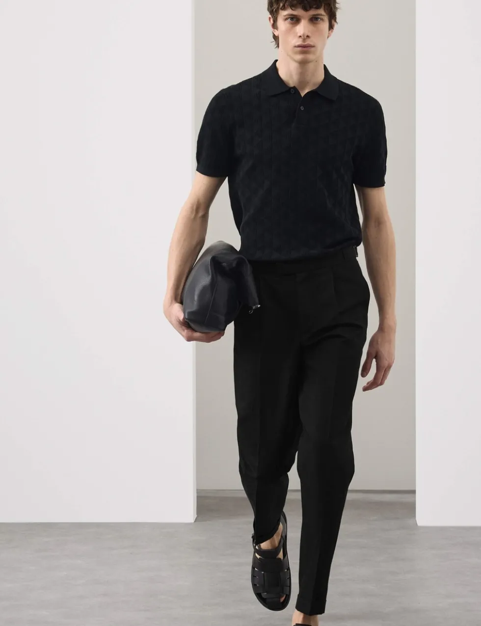 Tapered Fit Cotton Linen Blend Trousers