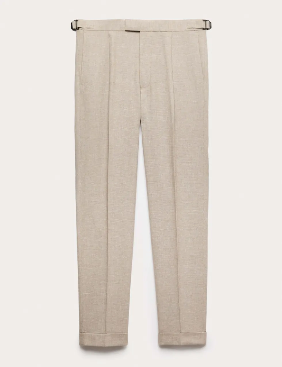 Tapered Fit Cotton Linen Blend Trousers