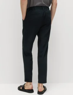 Tapered Fit Cotton Rich Seersucker Trousers
