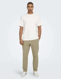 Tapered Fit Elasticated Waist Stretch Trousers