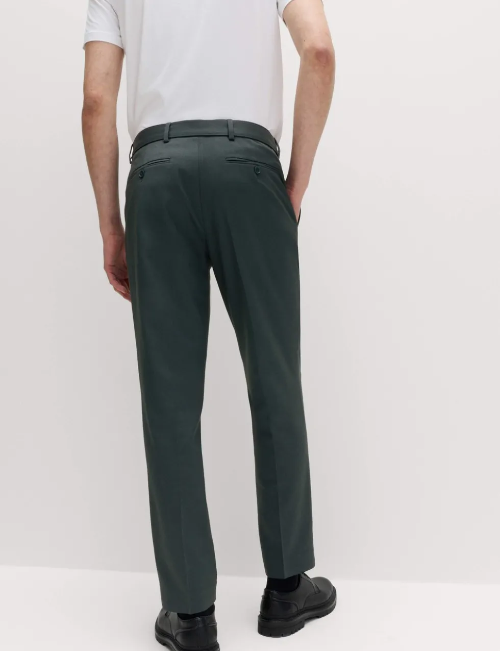 Tapered Fit Self Belt Twill Trousers