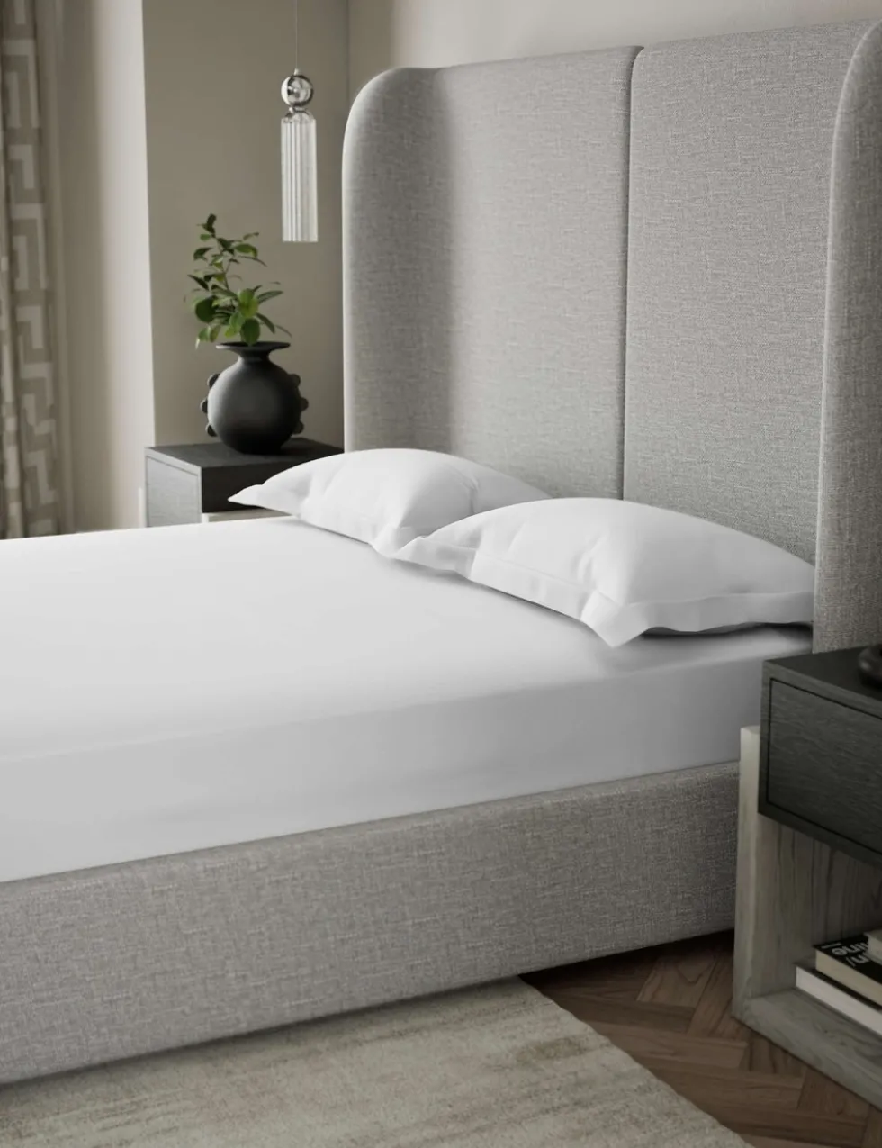 500TC Cotton Sateen Deep Fitted Sheet