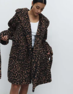 Teddy Borg Leopard Print Dressing Gown