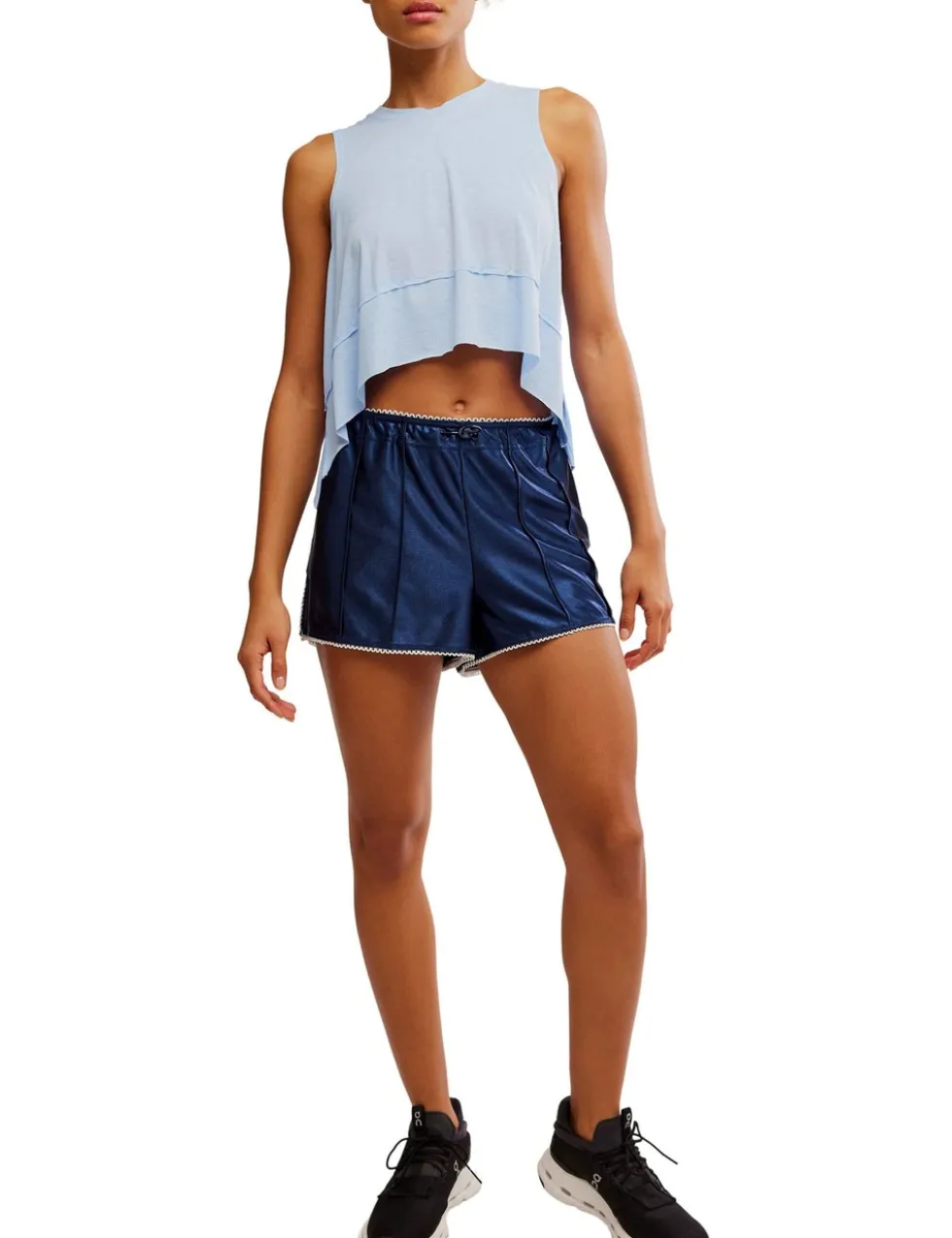 Tempo Crew Neck Relaxed Crop Vest Top