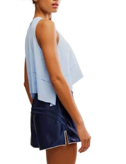 Tempo Crew Neck Relaxed Crop Vest Top