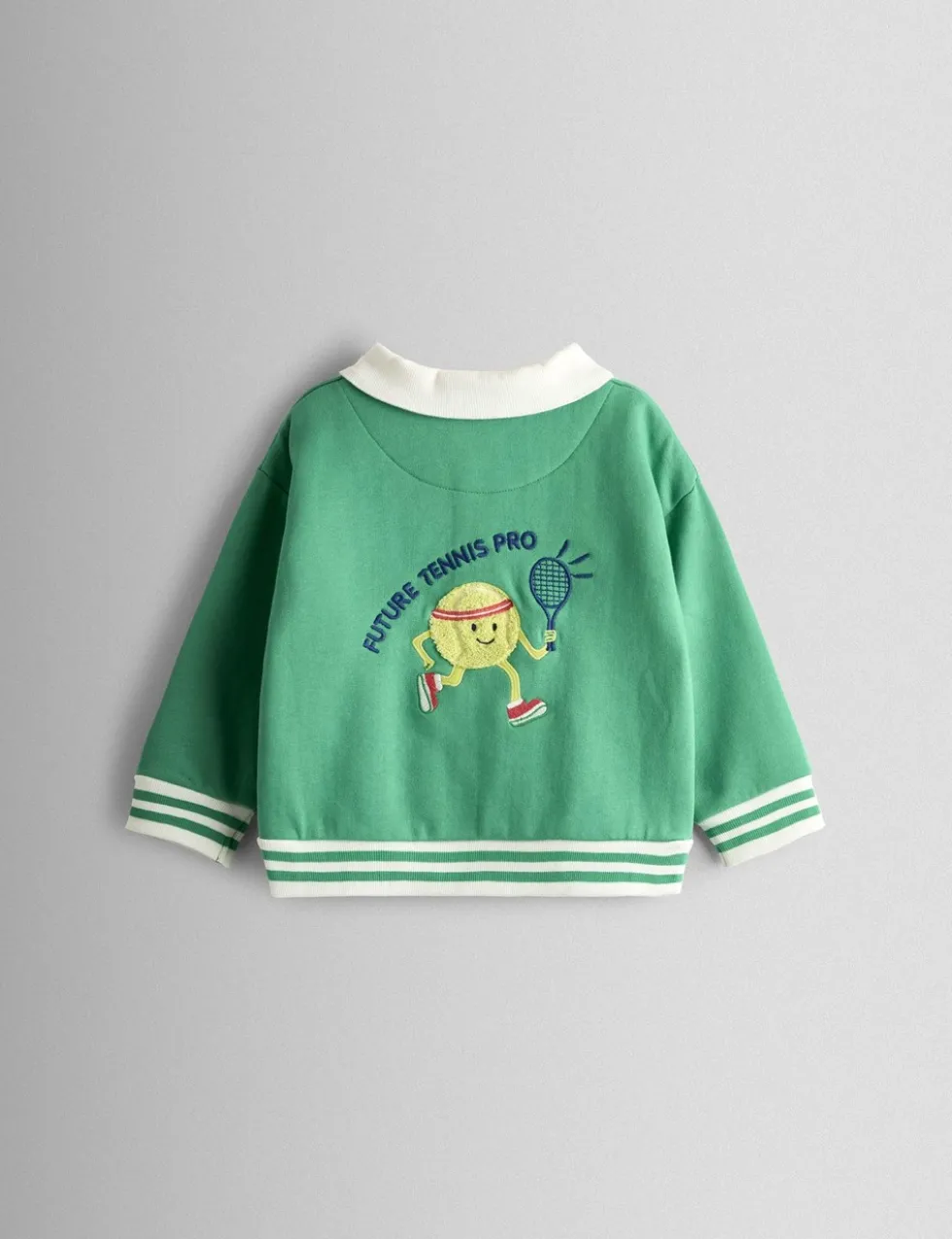 Tennis Appliqué Half Zip Sweatshirt (1-9 Yrs)