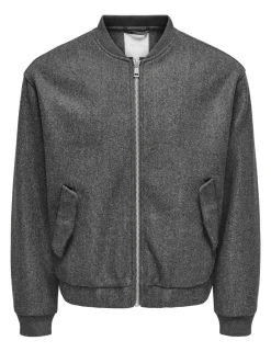 Textured Bomber Jacket