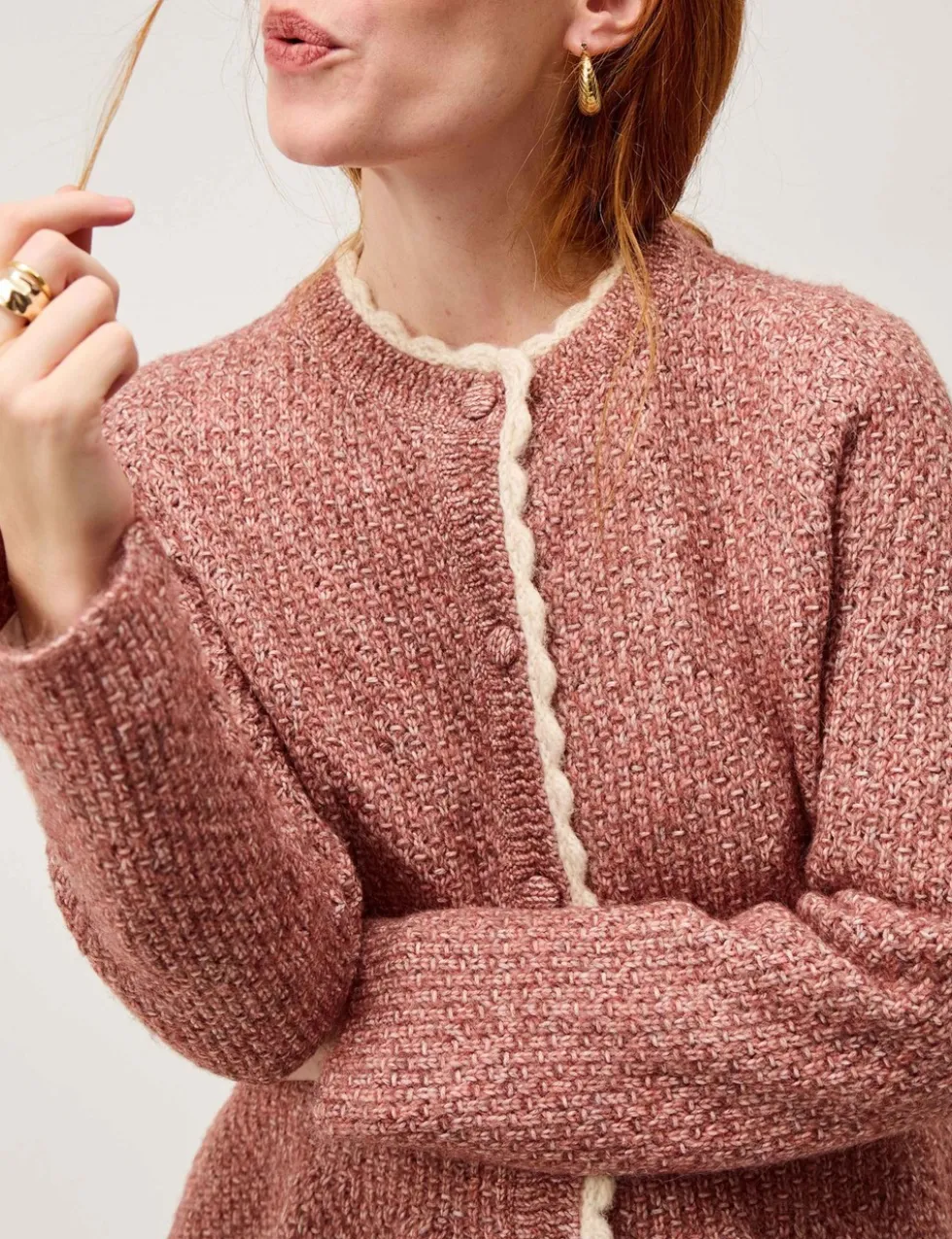Textured Button Front Cardigan