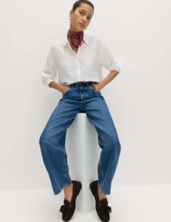 Textured Collared Button Through Shirt