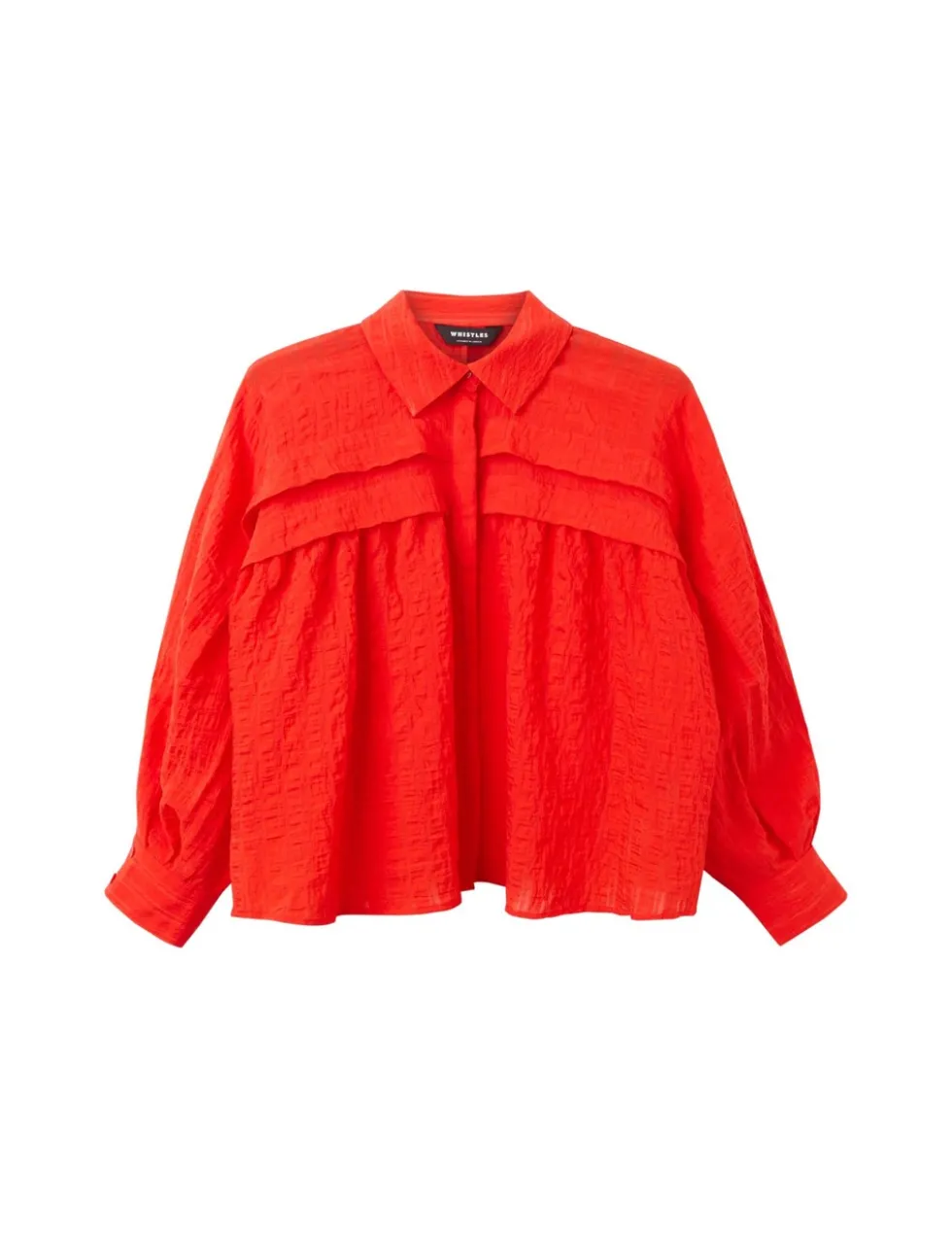 Textured Collared Frill Detail Blouse