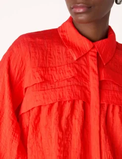 Textured Collared Frill Detail Blouse