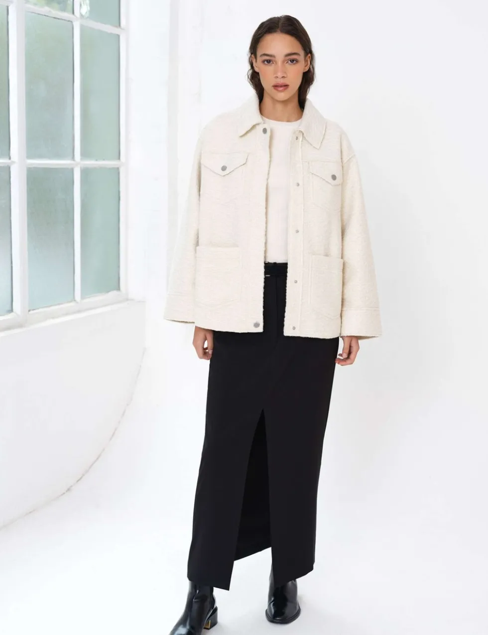 Textured Collared Utility Jacket