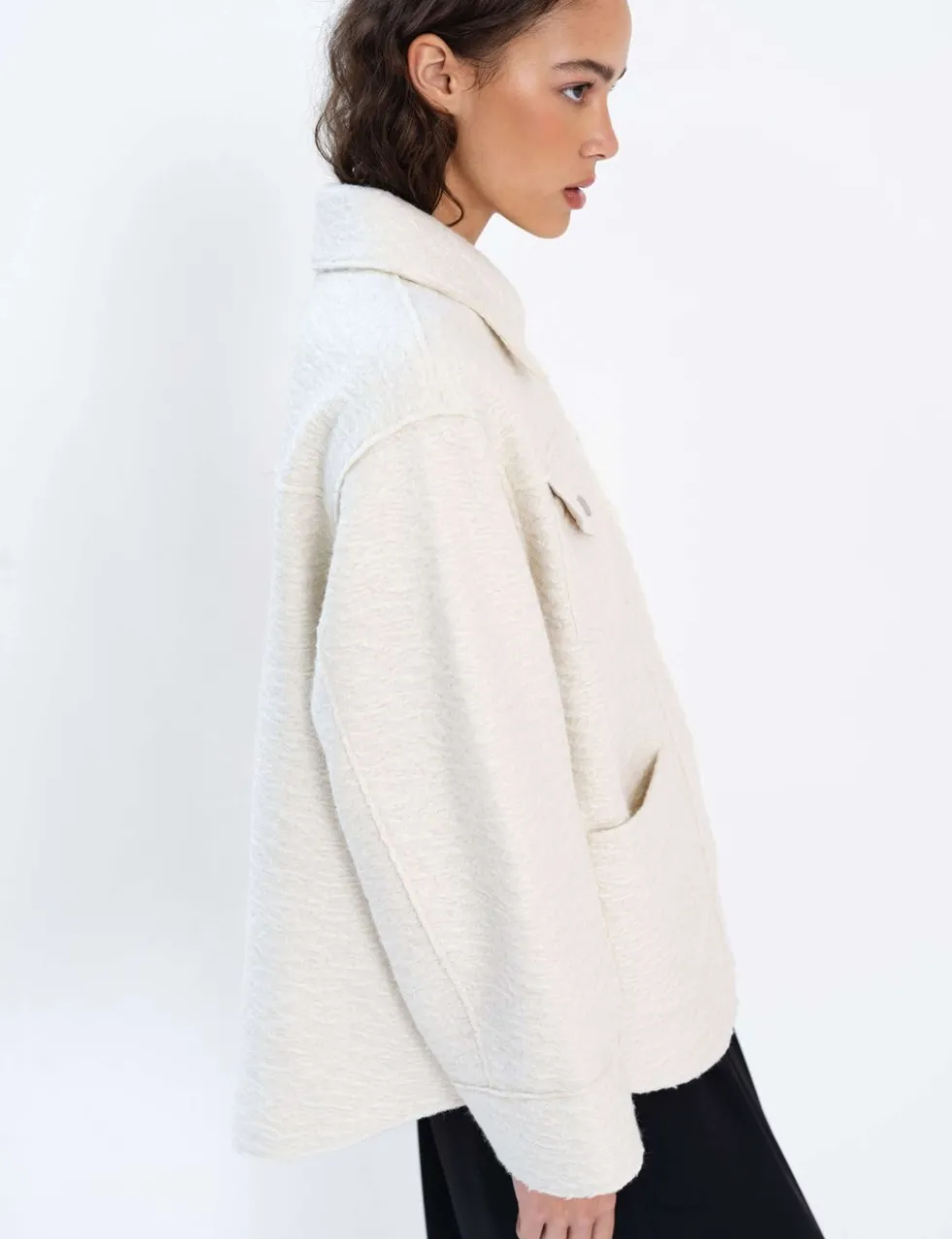 Textured Collared Utility Jacket