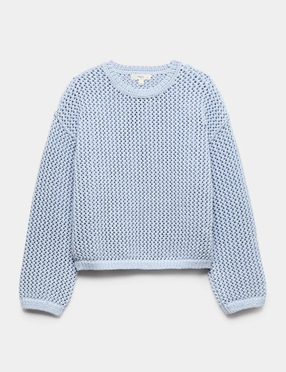 Textured Crew Neck Cropped Jumper