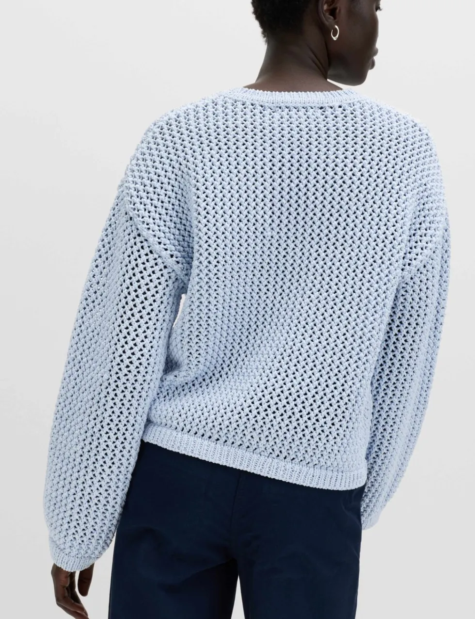Textured Crew Neck Cropped Jumper