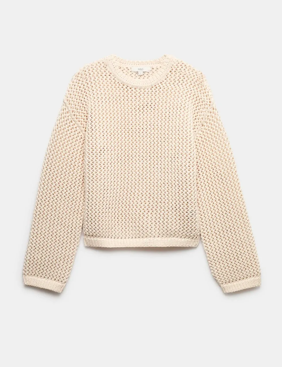 Textured Crew Neck Cropped Jumper