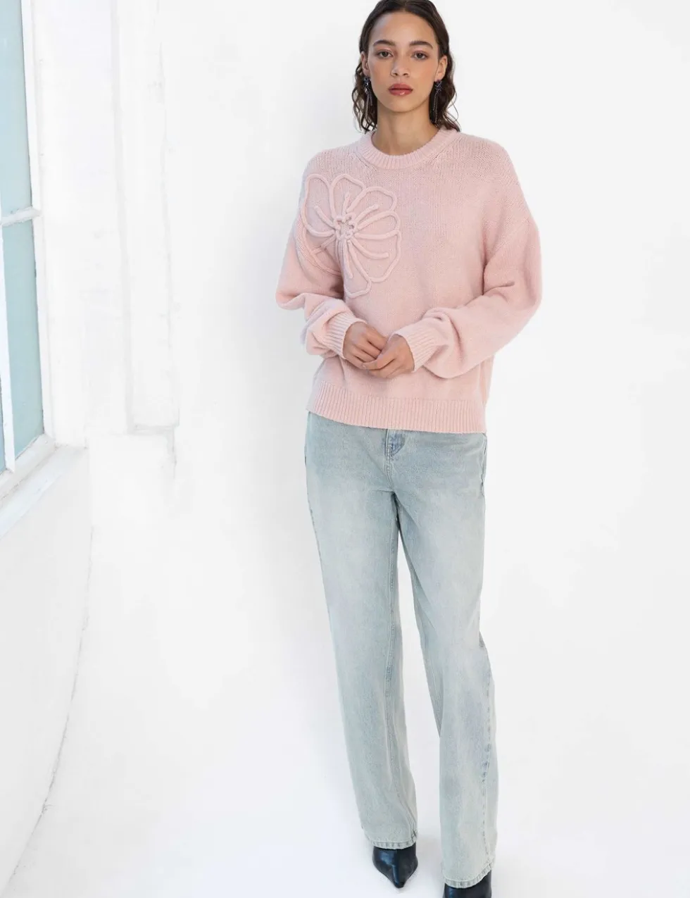 Textured Crew Neck Jumper