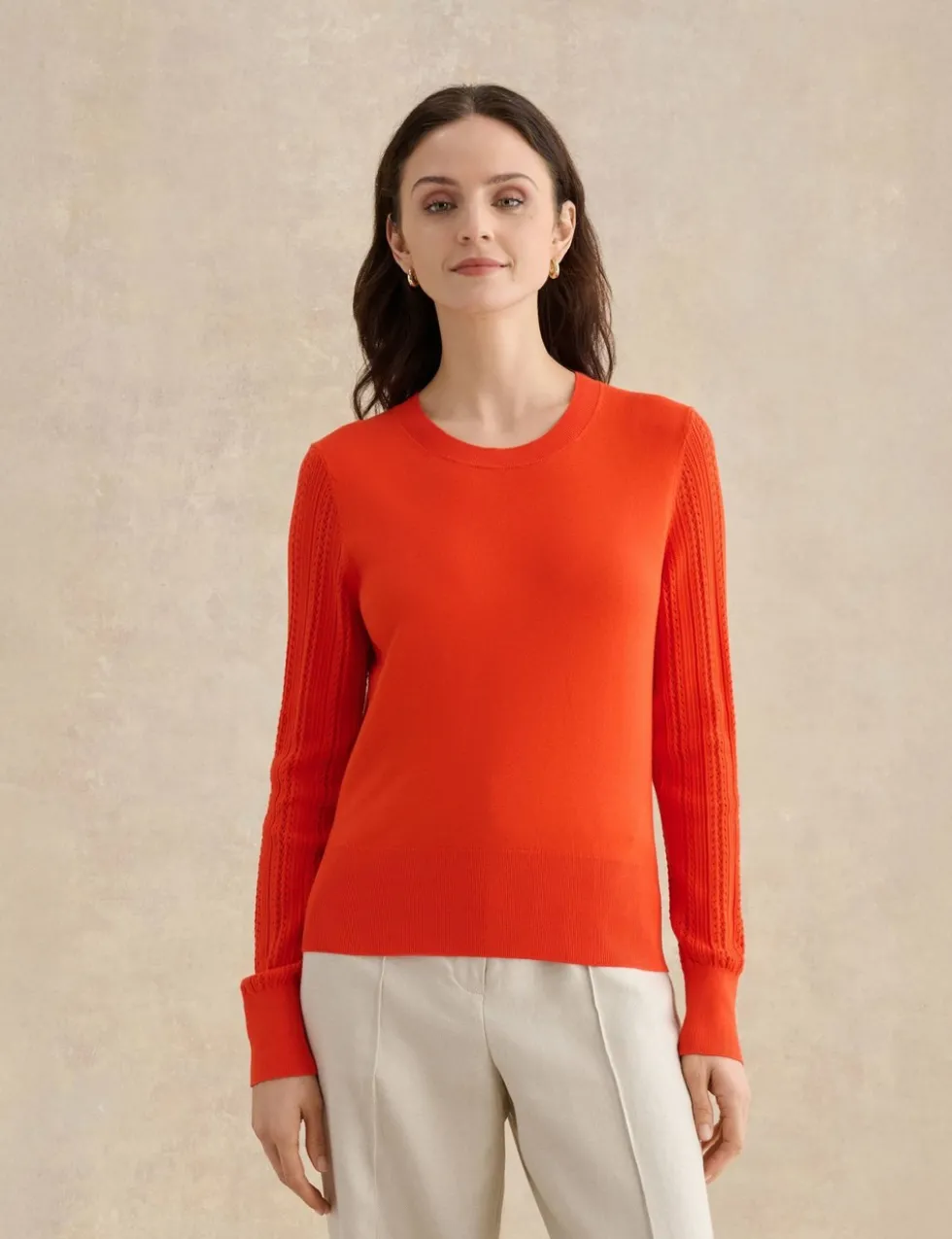 Textured Crew Neck Jumper
