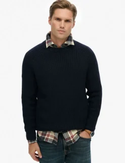 Textured Crew Neck Raglan Jumper