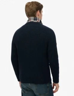 Textured Crew Neck Raglan Jumper