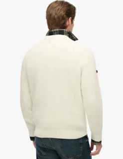 Textured Crew Neck Raglan Jumper