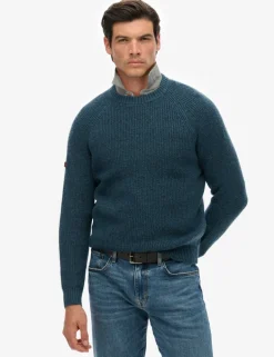 Textured Crew Neck Raglan Jumper