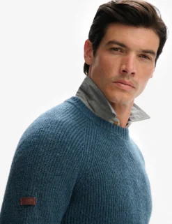 Textured Crew Neck Raglan Jumper
