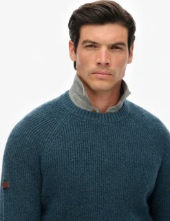 Textured Crew Neck Raglan Jumper