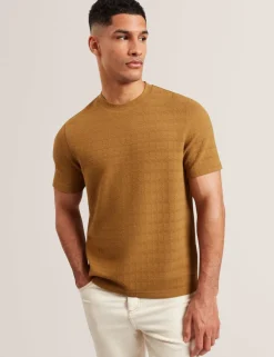 Textured Crew Neck T-Shirt