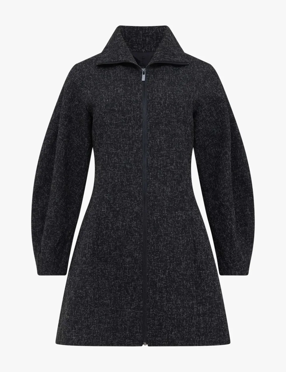 Textured Funnel Neck Mini Shift Dress