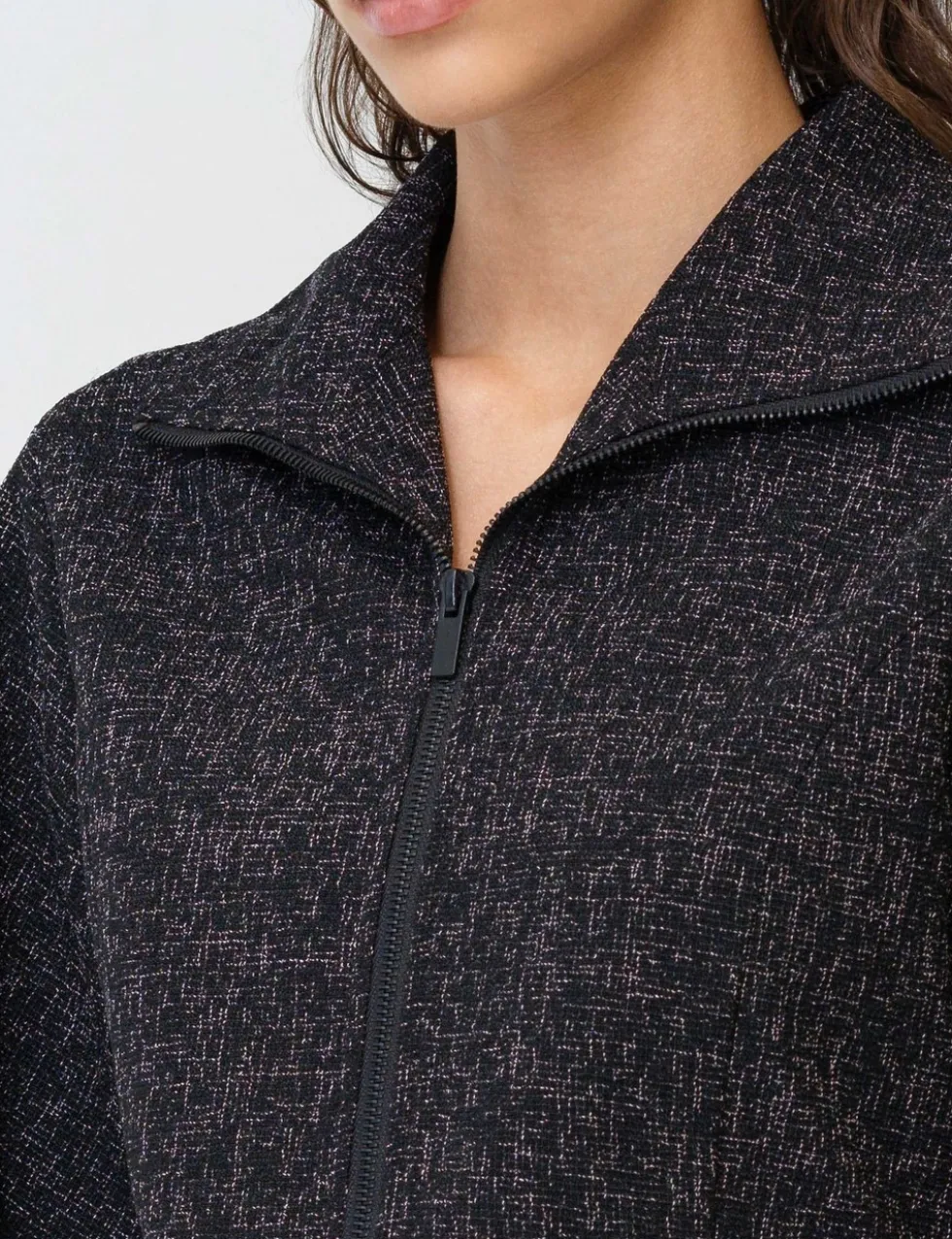 Textured Funnel Neck Mini Shift Dress