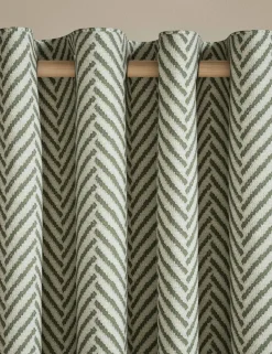 Textured Herringbone Eyelet Curtains