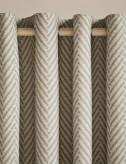 Textured Herringbone Eyelet Curtains