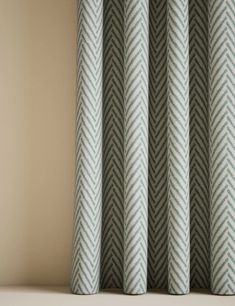 Textured Herringbone Eyelet Curtains