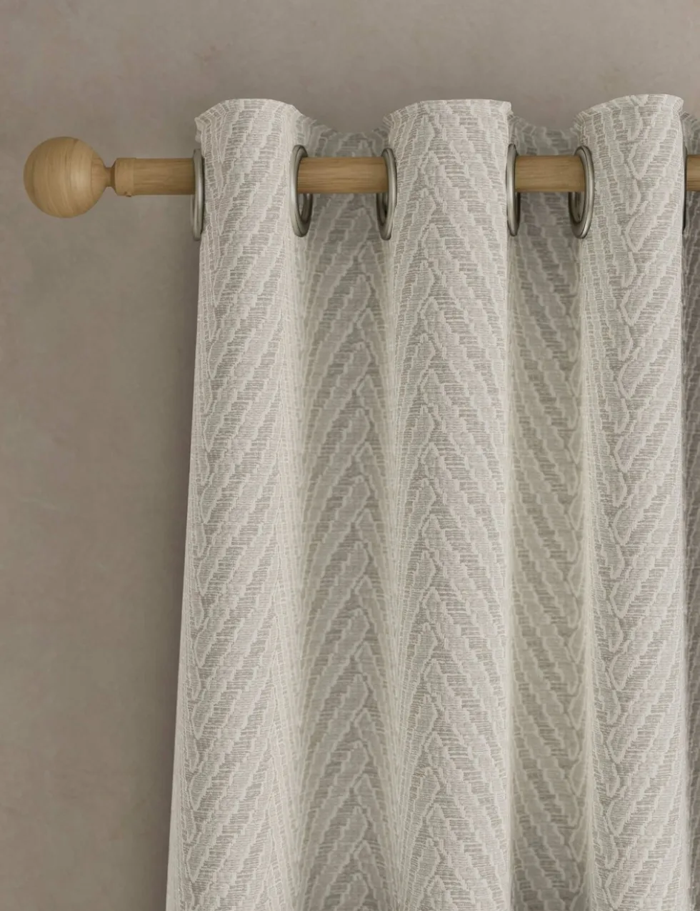Textured Herringbone Eyelet Curtains