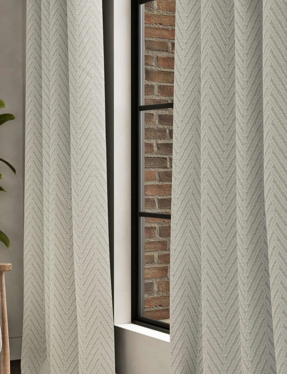 Textured Herringbone Eyelet Curtains