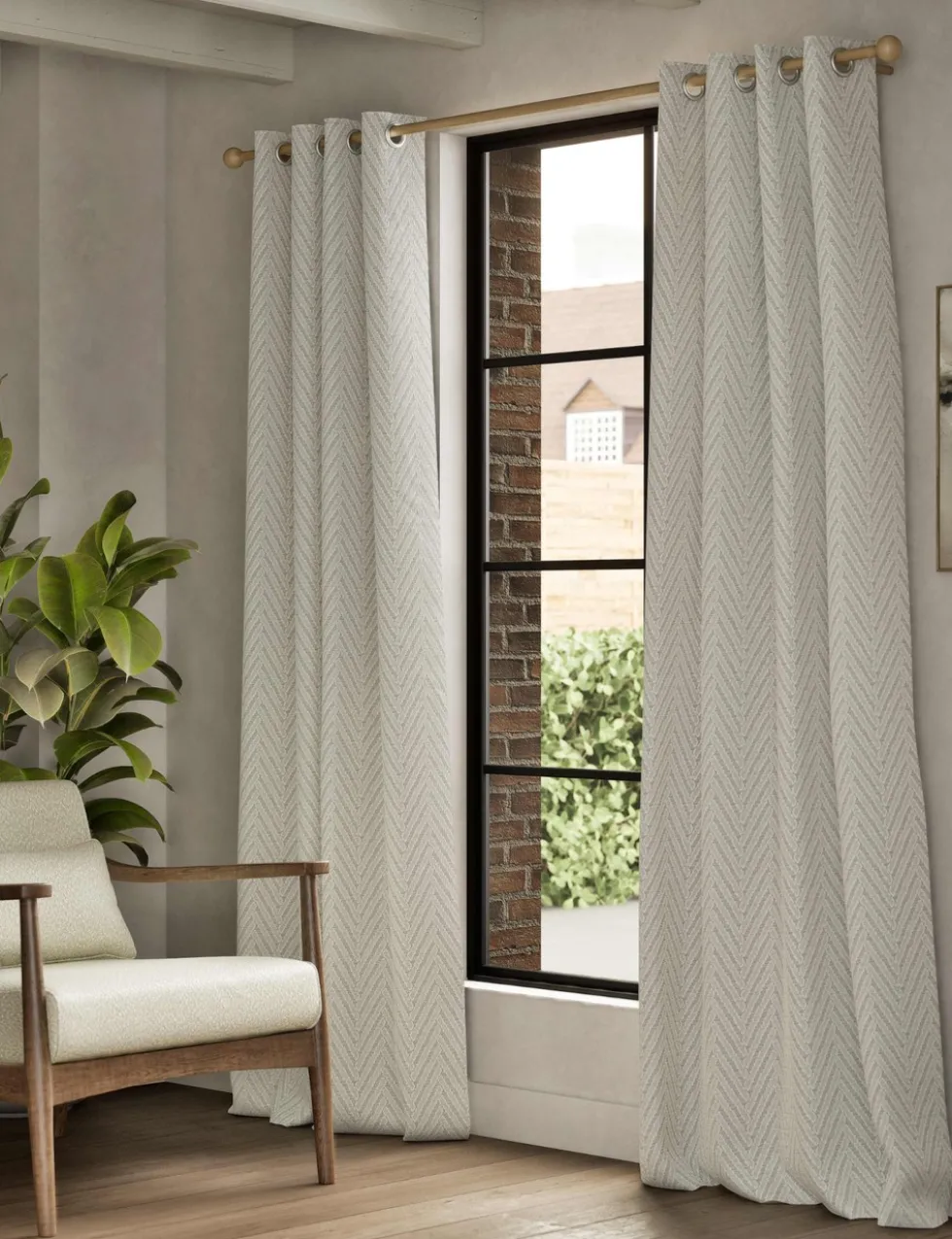 Textured Herringbone Eyelet Curtains