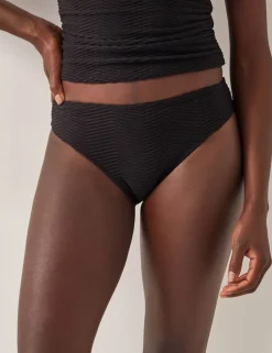 Textured High Leg Bikini Bottoms