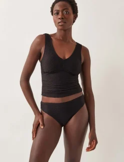 Textured High Leg Bikini Bottoms
