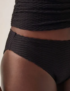 Textured High Leg Bikini Bottoms