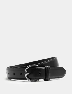 Textured Leather Buckle Belt