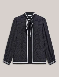 Textured Notch Neck Blouse