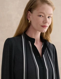 Textured Notch Neck Blouse