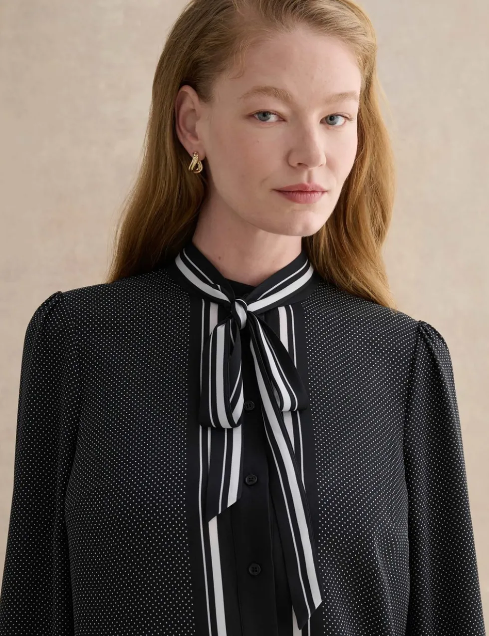 Textured Notch Neck Blouse