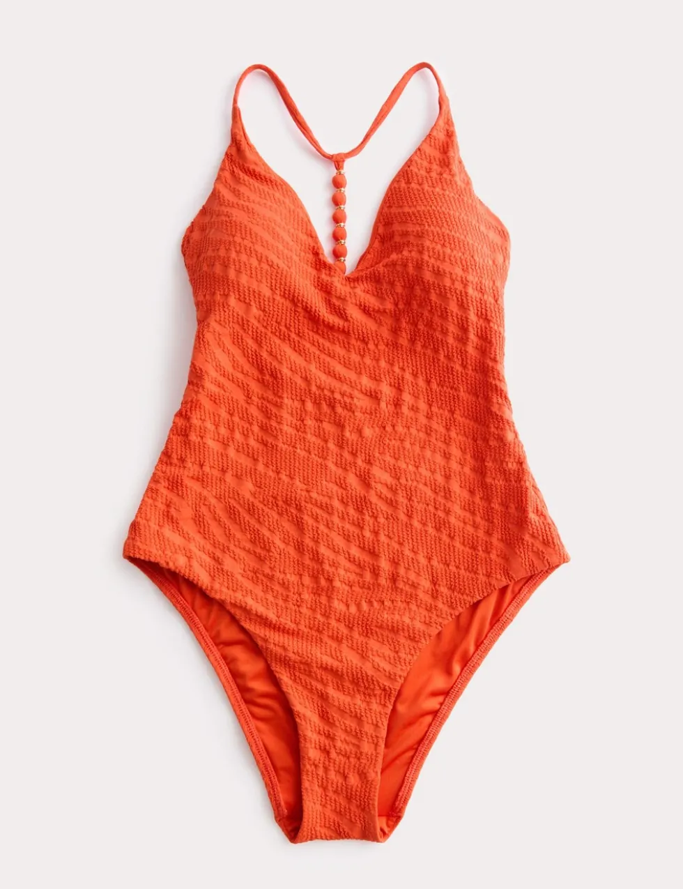 Textured Padded Back Detail Swimsuit